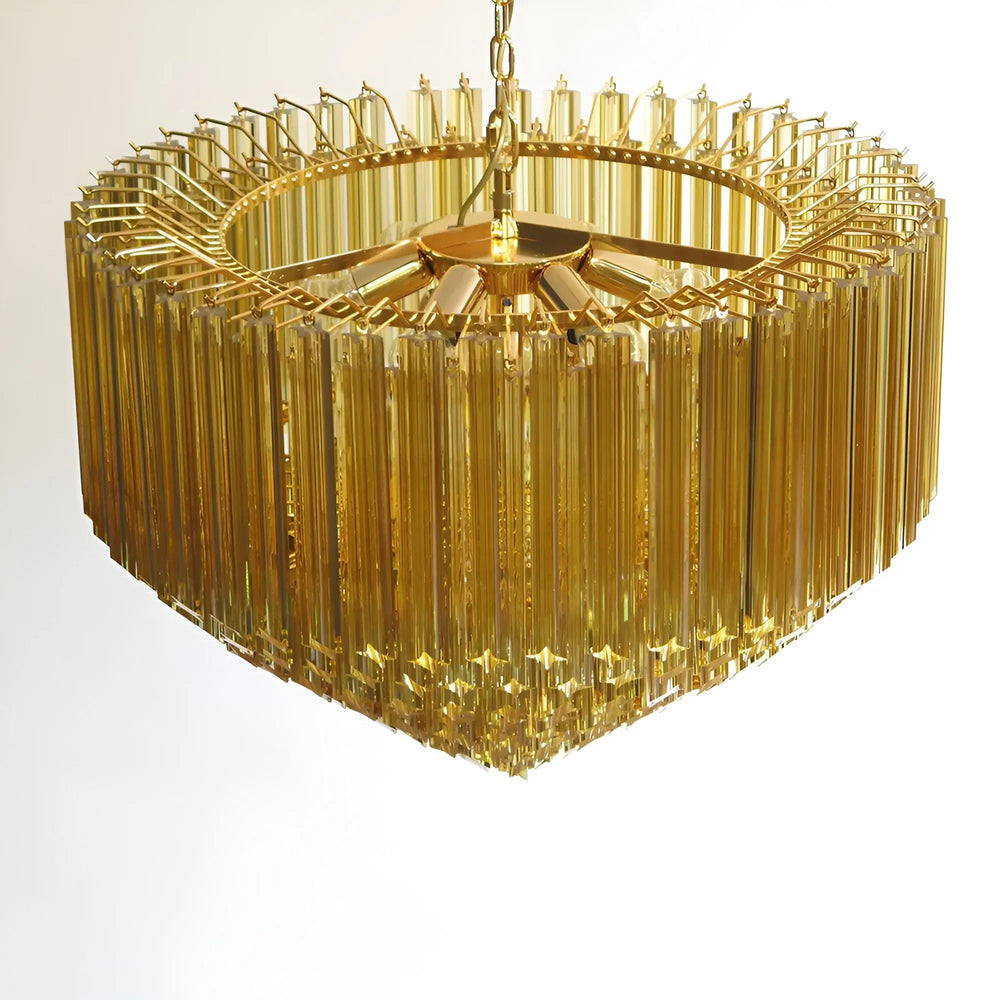 Prism Amber Glass Chandelier
