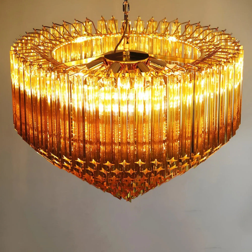 Prism Amber Glass Chandelier