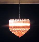 Prism Pink Glass Chandelier