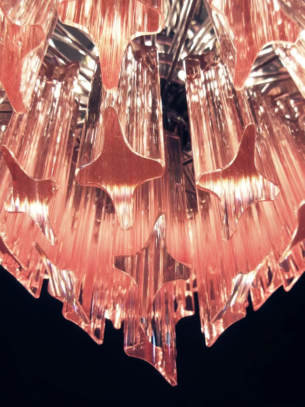 Prism Pink Glass Chandelier