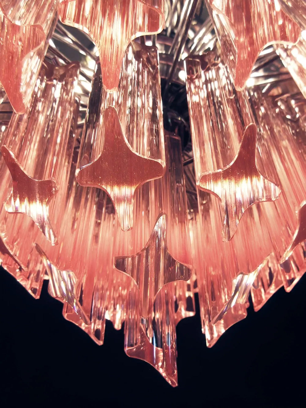 Prism Pink Glass Chandelier