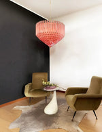 Prism Pink Glass Chandelier