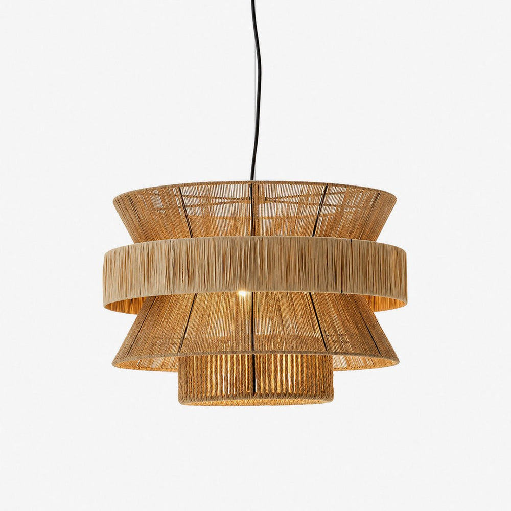 Raffia Jute Stacked Pendant Lamp