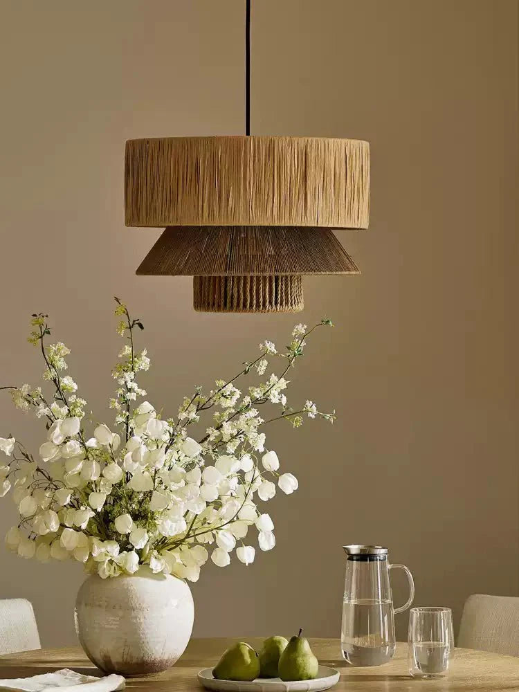 Raffia Jute Tiered Pendant Lamp