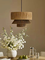 Raffia Jute Tiered Pendant Lamp