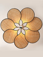 Raffia Petal Pendant Light