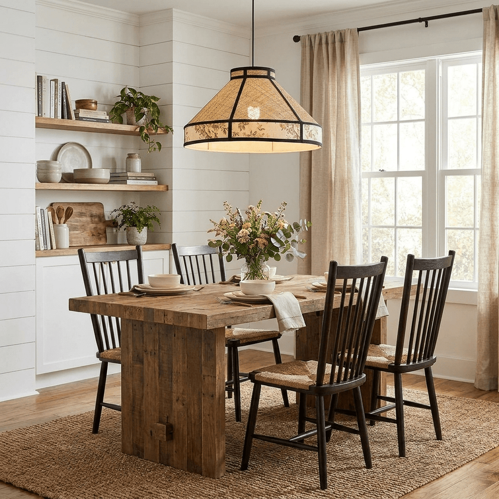 Raffia Floral Pendant Lamp