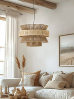Raffia Jute Stacked Pendant Lamp