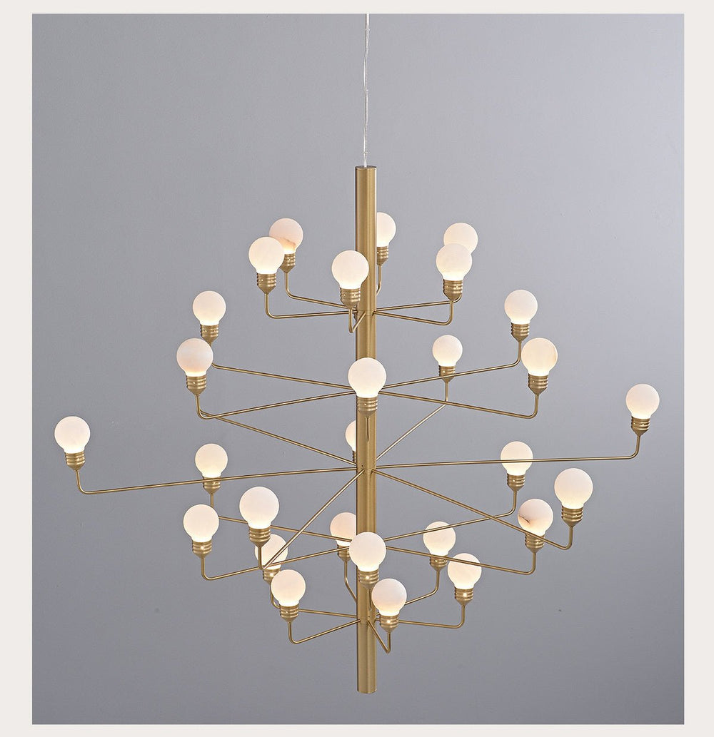 Raggiera Tiered Alabaster Globe Chandelier