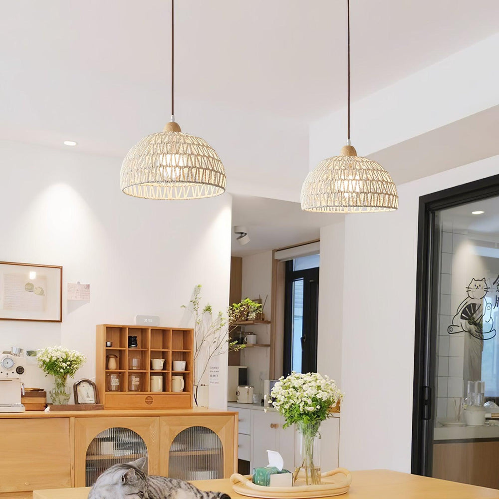 Rattan Arch Swag Pendant Lamp