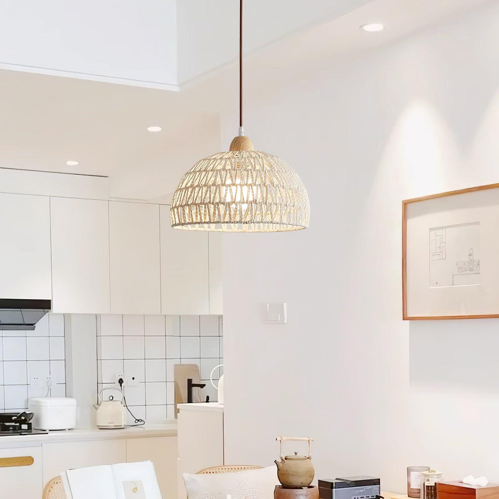 Rattan Arch Swag Pendant Lamp