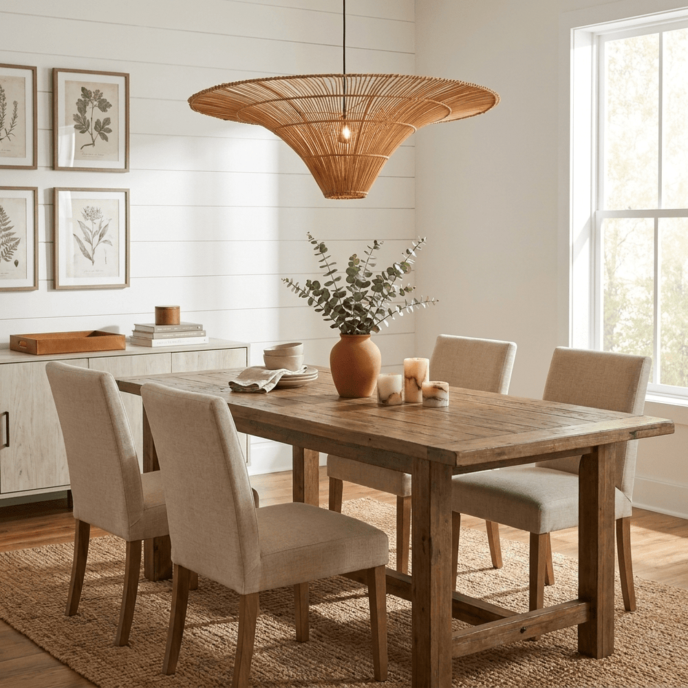 Rattan Coolie Hat Pendant Lamp