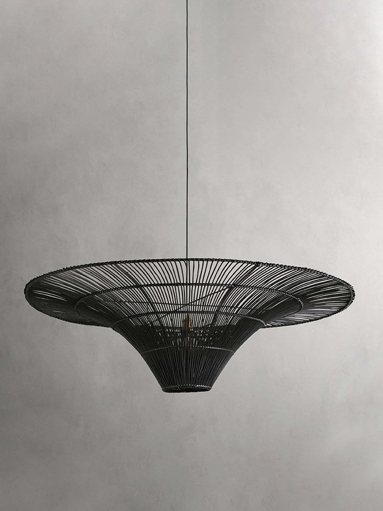 Rattan Coolie Hat Pendant Lamp