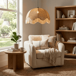 Rattan Dome Fringe Pendant Lamp