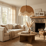 Rattan Dome Fringe Pendant Lamp
