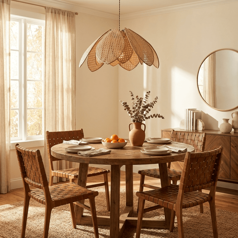 Rattan Lotus Pendant Lamp