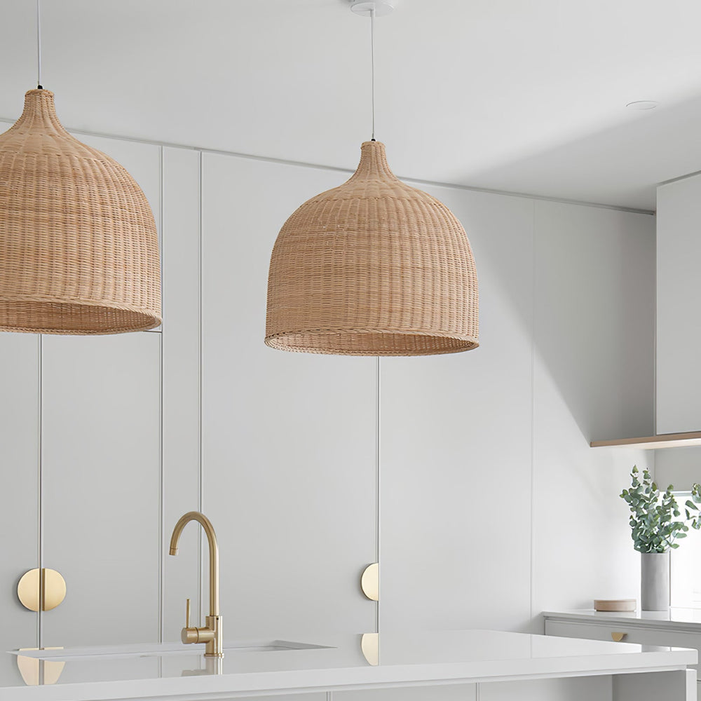 Rattan Bell Pendant Light