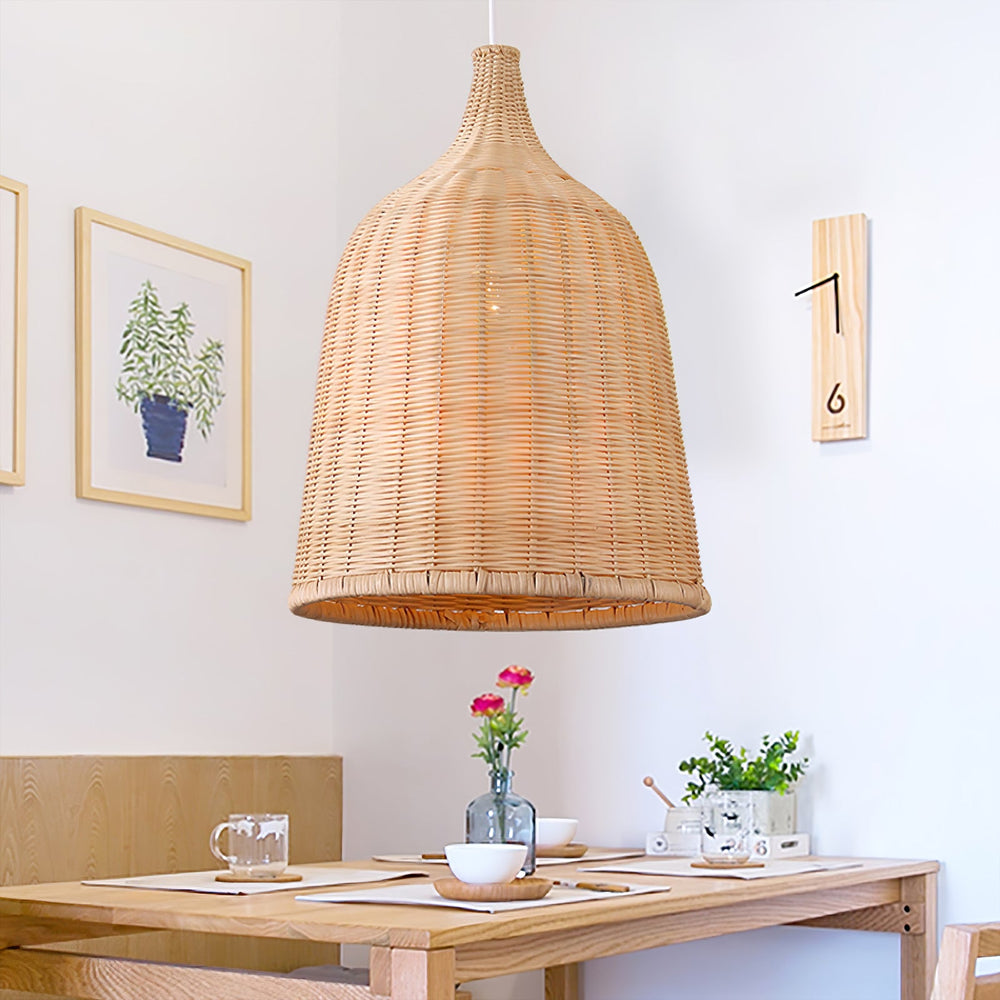 Rattan Bell Pendant Light