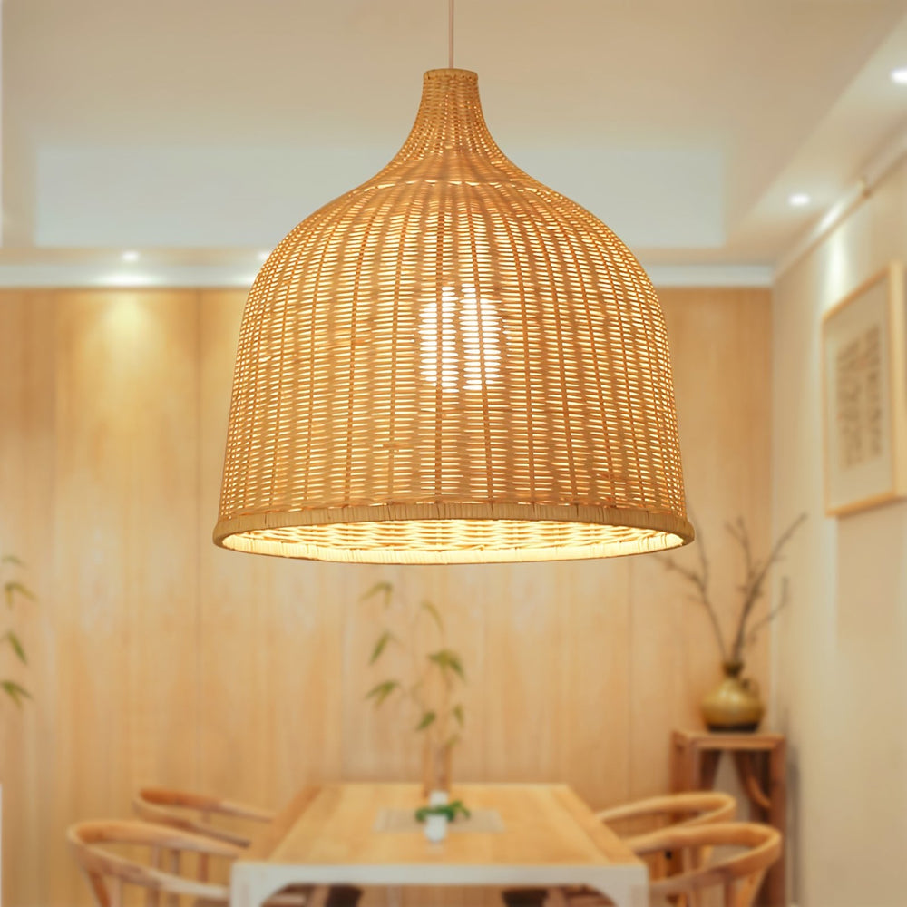 Rattan Bell Pendant Light