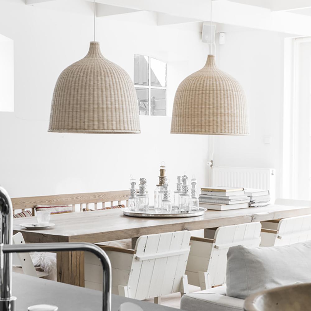 Rattan Bell Pendant Light
