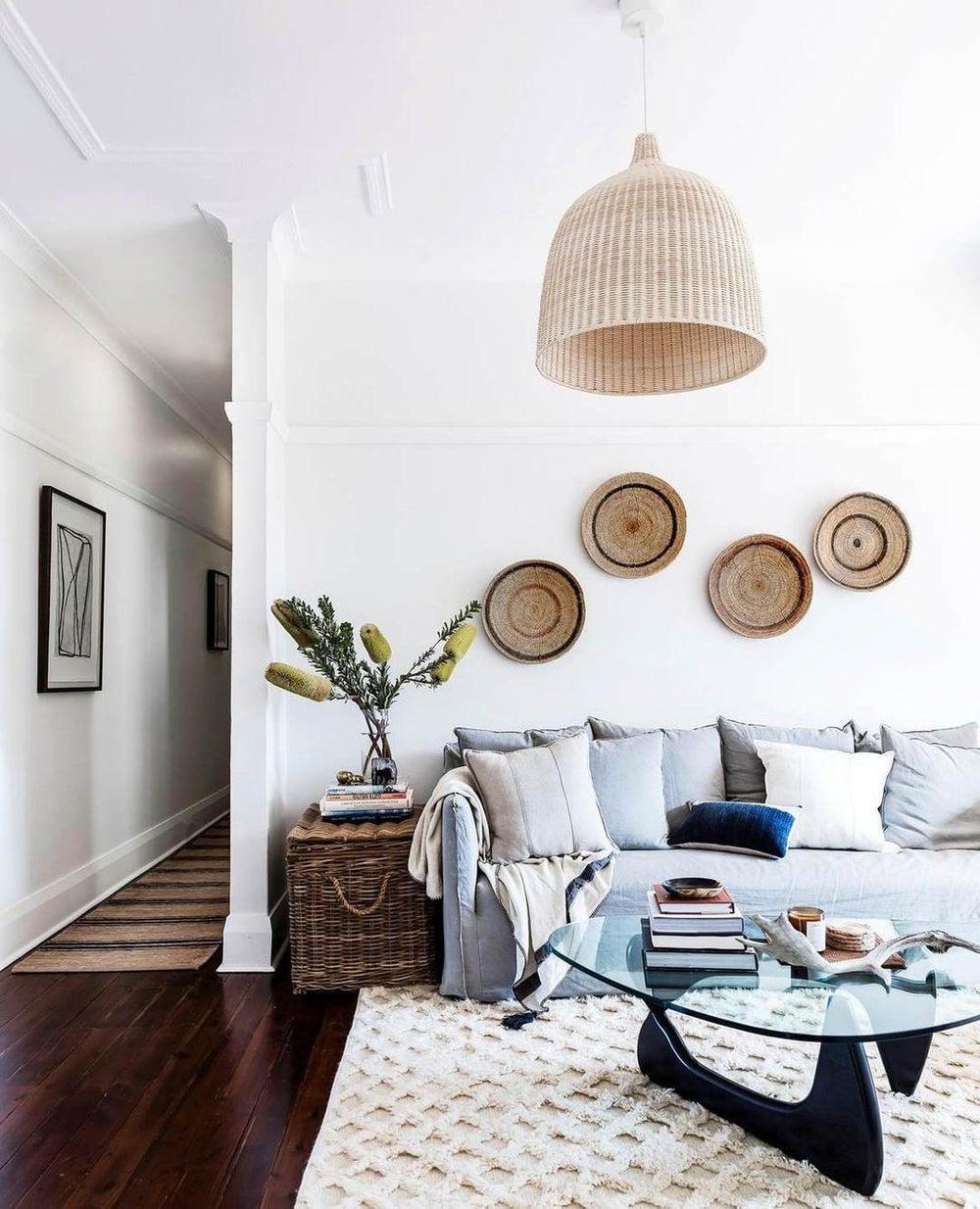 Rattan Bell Pendant Light