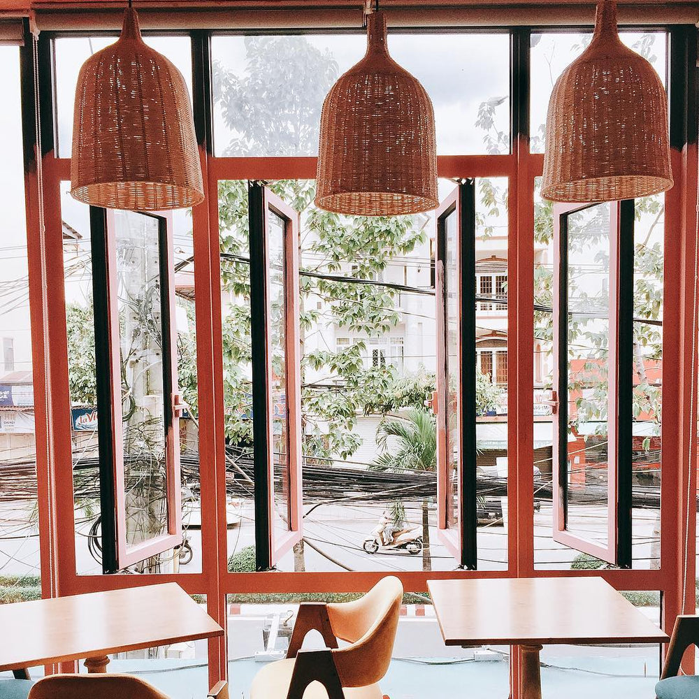 Rattan Bell Pendant Light