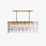 Icicle Rectangular Glass Chandelier – Cascading Crystal Rods