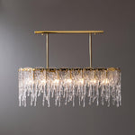 Icicle Rectangular Glass Chandelier – Cascading Crystal Rods