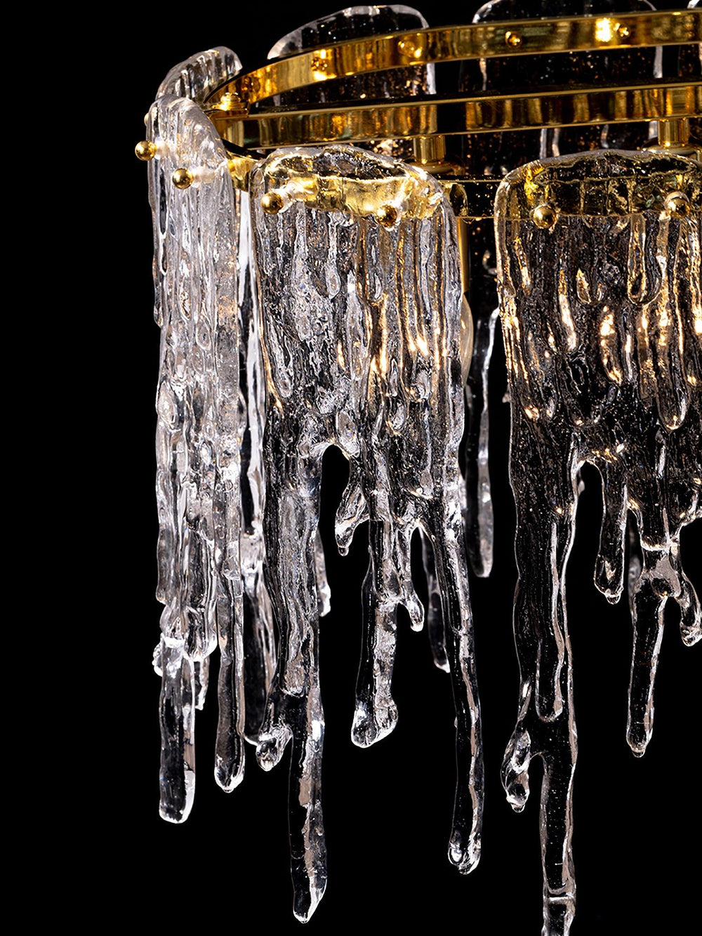 Icicle Rectangular Glass Chandelier – Cascading Crystal Rods
