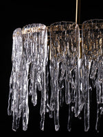 Icicle Rectangular Glass Chandelier – Cascading Crystal Rods