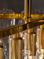 Icicle Rectangular Glass Chandelier – Cascading Crystal Rods