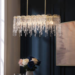 Icicle Rectangular Glass Chandelier – Cascading Crystal Rods