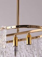 Icicle Rectangular Glass Chandelier – Cascading Crystal Rods