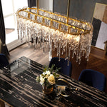 Icicle Rectangular Glass Chandelier – Cascading Crystal Rods