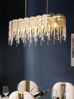 Icicle Rectangular Glass Chandelier – Cascading Crystal Rods