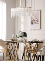Icicle Rectangular Glass Chandelier – Cascading Crystal Rods