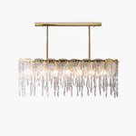 Icicle Rectangular Glass Chandelier – Cascading Crystal Rods