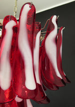 Red Glass Petals Chandelier