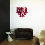 Red Glass Petals Chandelier