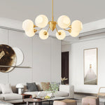 Ribbed Glass Ball Chandelier
