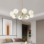 Ribbed Glass Ball Chandelier