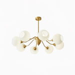 Ribbed Glass Ball Chandelier