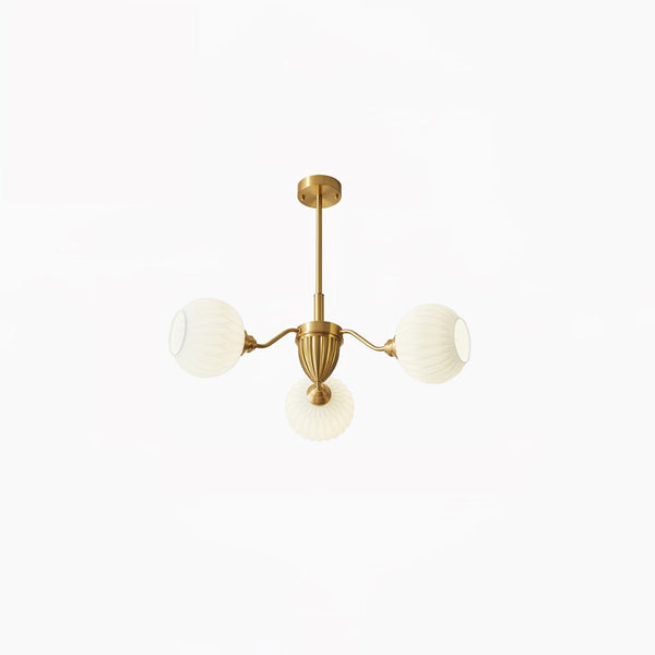 Ribbed Glass Ball Chandelier