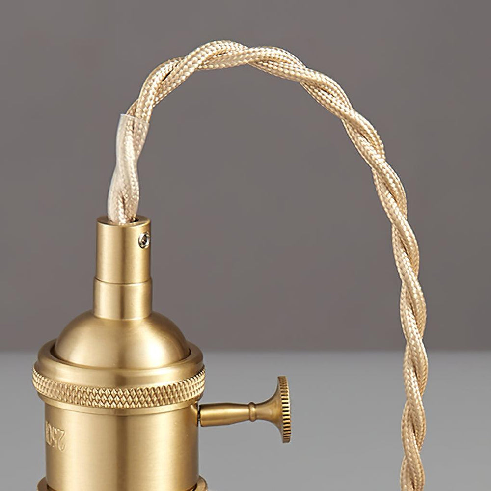 Ribbed Spiral Glass Ceiling Pendant – Polished Brass Dome
