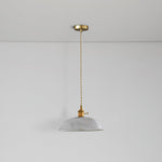 Ribbed Spiral Glass Ceiling Pendant – Polished Brass Dome