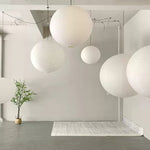 Japanese Paper Pendant Swag Light (black plug wire)