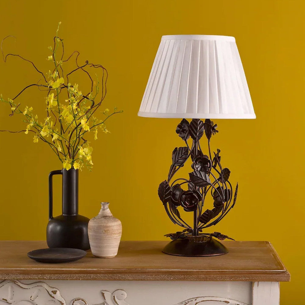 Rosaspina Wrought Iron Rose Table Lamp