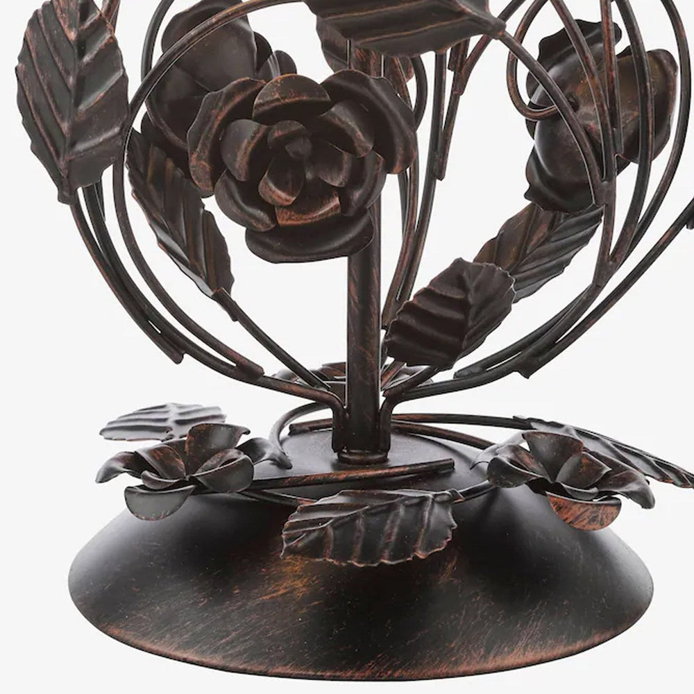 Rosaspina Wrought Iron Rose Table Lamp