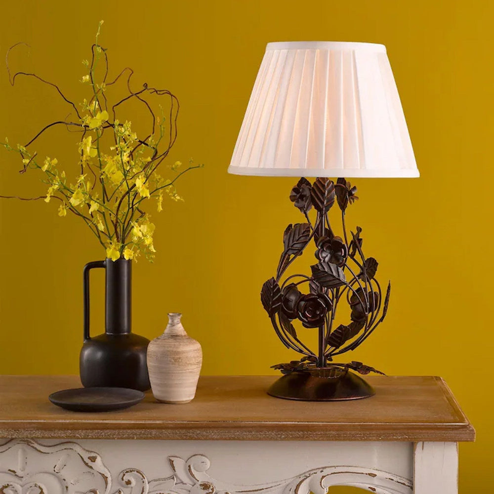 Rosaspina Wrought Iron Rose Table Lamp