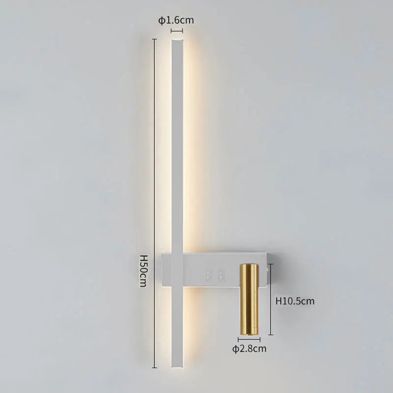 Wall lamp Nordic modern black and white minimalist living